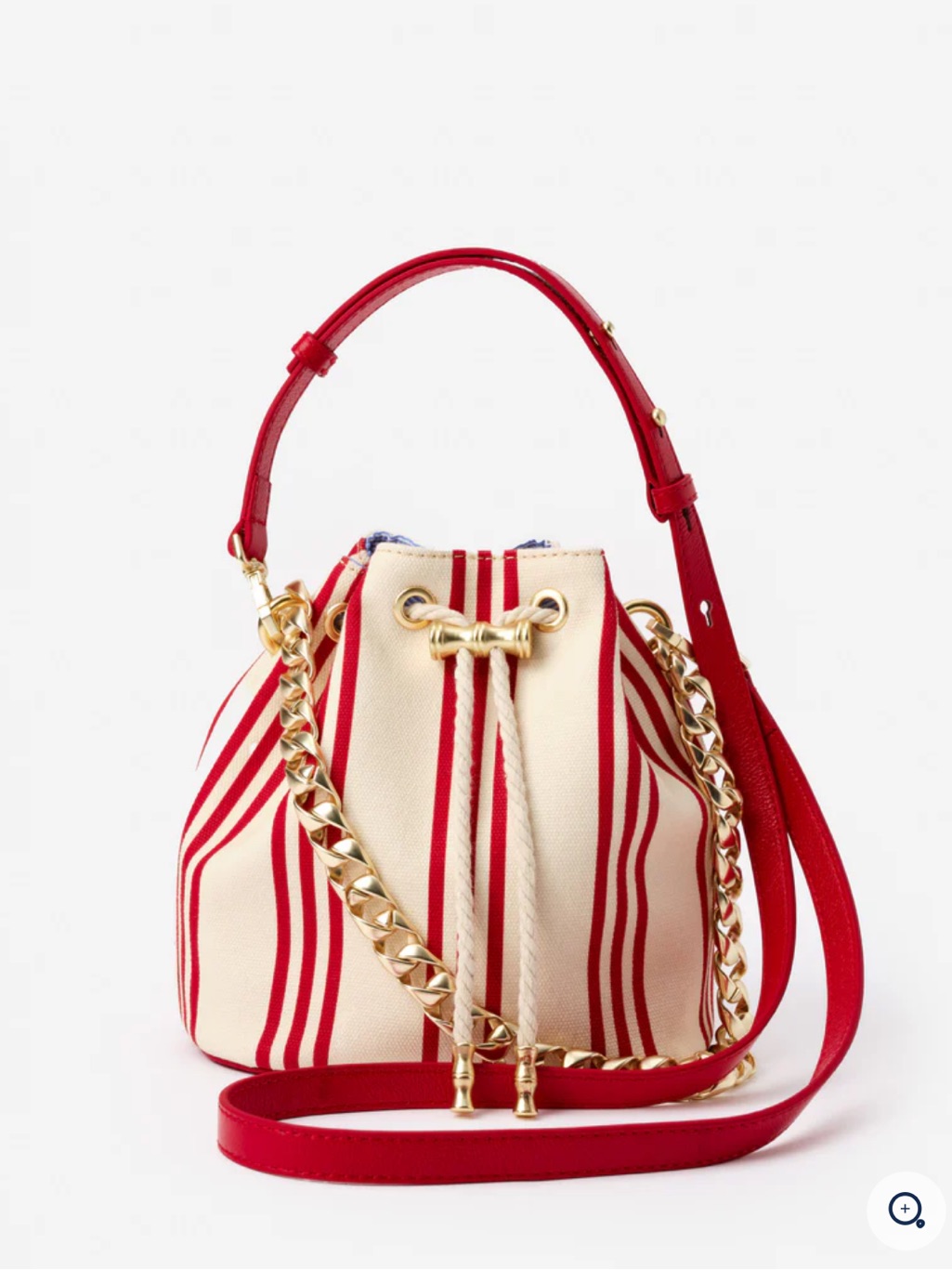 J. Mclaughlin Daisy Canvas Bucket Bag In Stripe